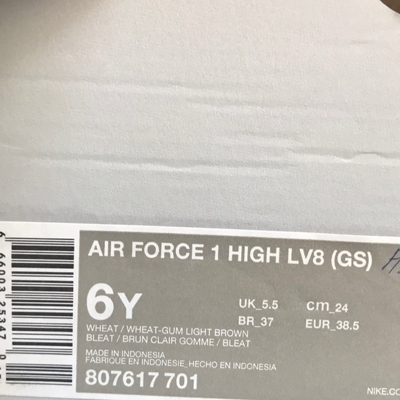 Nike Air Force 1 HIgh LV8 GS Wheat k/W AUTHENTIC - Picture 7 of 8